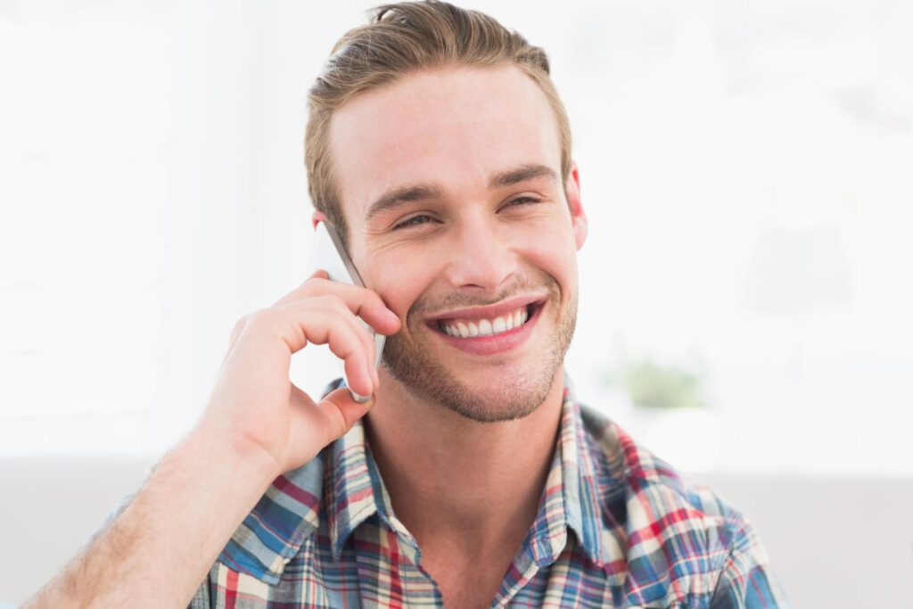 man holding his phone